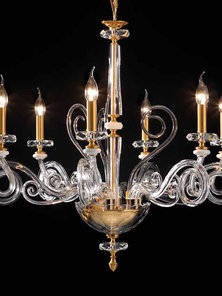 Итальянская люстра CLOE L6/White-Gold фабрики EUROLUCE LAMPADARI