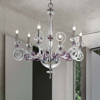 Итальянская люстра CLOE L6/Wisteria-Silver фабрики EUROLUCE LAMPADARI