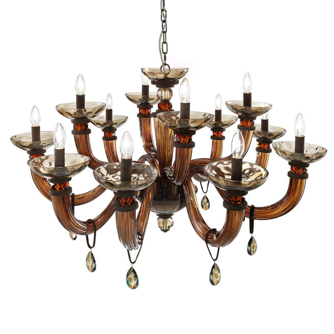 Итальянская люстра DAHLIA L8+4/Brown фабрики EUROLUCE LAMPADARI