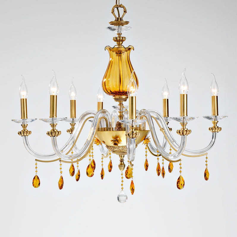 Итальянская люстра FLORA decor L8/Amber фабрики EUROLUCE LAMPADARI