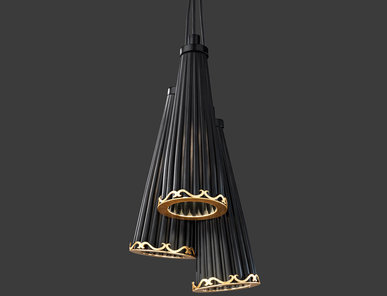 Итальянская люстра JULIENNE Black&Gold S3 фабрики EUROLUCE LAMPADARI