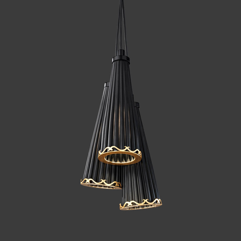 Итальянская люстра JULIENNE Black&Gold S3 фабрики EUROLUCE LAMPADARI