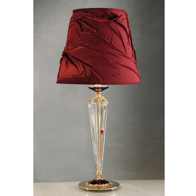 Итальянская настольная лампа JULIENNE Clear LG1/Bordeaux - Gold фабрики EUROLUCE LAMPADARI