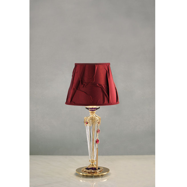 Итальянская настольная лампа JULIENNE Clear LP1 / Bordeaux - Gold фабрики EUROLUCE LAMPADARI