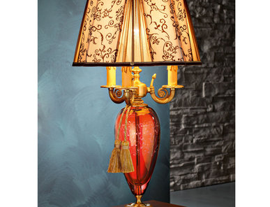 Итальянская настольная лампа LADY LG3+1 / Ruby - Ornament фабрики EUROLUCE LAMPADARI