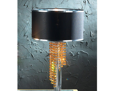 Итальянская настольная лампа VENICE lux LG1/Black-Amber фабрики EUROLUCE LAMPADARI