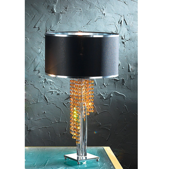 Итальянская настольная лампа VENICE lux LG1/Black-Amber фабрики EUROLUCE LAMPADARI