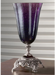 Итальянская ваза BAROCCO Big vase/Violet - Silver фабрики EUROLUCE LAMPADARI