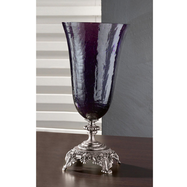 Итальянская ваза BAROCCO Small vase/Violet-Silver фабрики EUROLUCE LAMPADARI