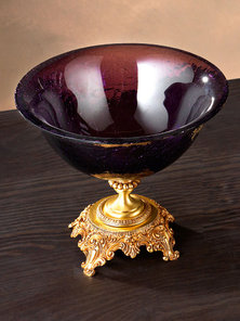 Итальянская ваза BAROCCO Centrepiece/Violet-Gold фабрики EUROLUCE LAMPADARI