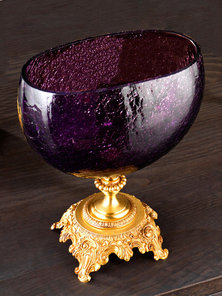 Итальянская ваза BAROCCO Elliptical tray/Violet-Gold фабрики EUROLUCE LAMPADARI