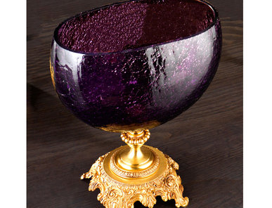 Итальянская ваза BAROCCO Elliptical tray/Violet-Gold фабрики EUROLUCE LAMPADARI