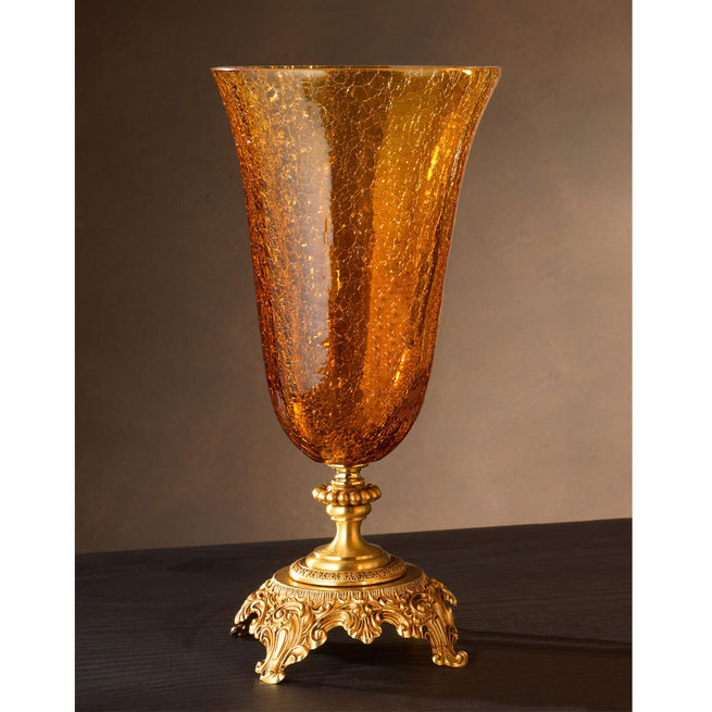 Итальянская ваза BAROCCO Small vase/Amber-Gold фабрики EUROLUCE LAMPADARI