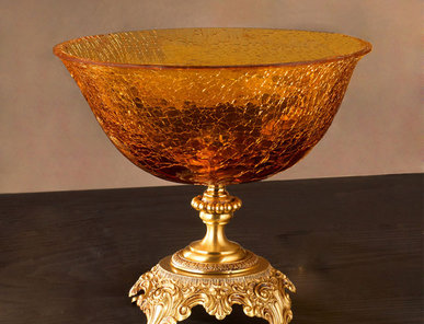 Итальянская ваза BAROCCO Centrepiece/Amber-Gold фабрики EUROLUCE LAMPADARI