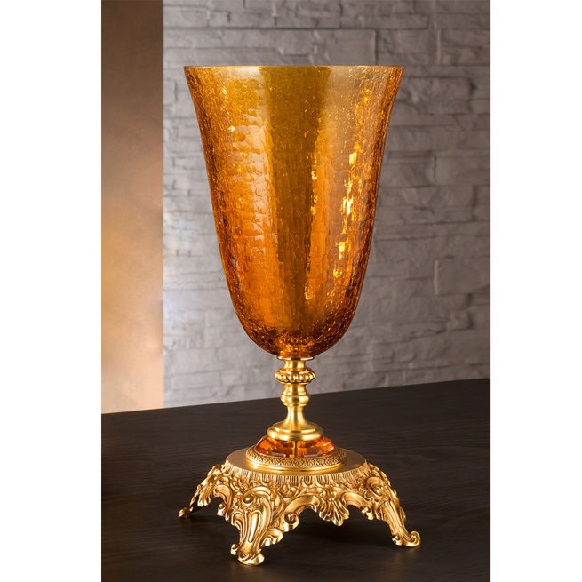 Итальянская ваза BAROCCO Big vase/Amber-Gold фабрики EUROLUCE LAMPADARI