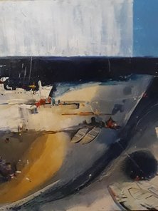 Картина "Пустой берег",  80х90, холст, масло, акрил, Эльдар Кавшбая, 2016г.