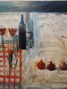 Картина "Натюрморт с гранатами",  70х90, холст, масло, Эльдар Кавшбая, 2004г.