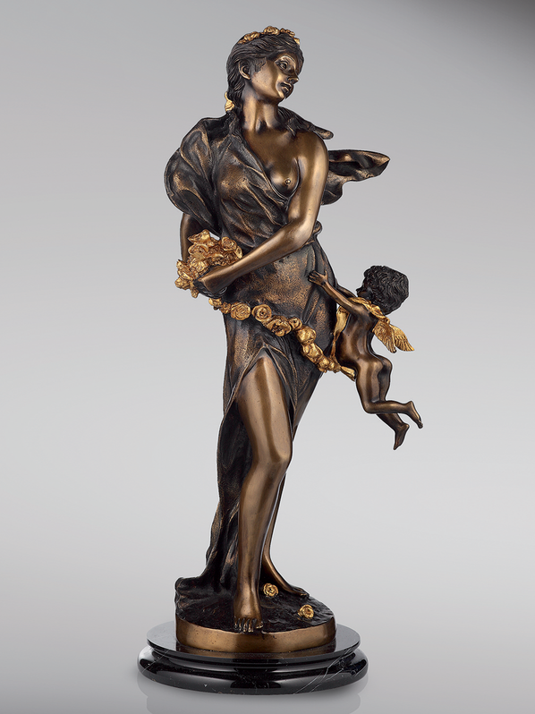 Итальянская бронзовая статуя Venus with putto фабрики Fonderia Artistica Ruocco