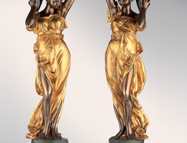 Итальянская бронзовая статуя Damsels with amphora фабрики Fonderia Artistica Ruocco