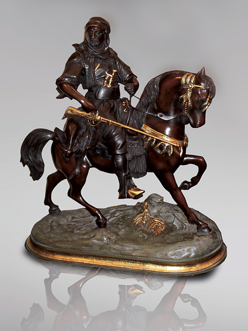 Итальянская бронзовая статуя Arabian horseman II фабрики Fonderia Artistica Ruocco