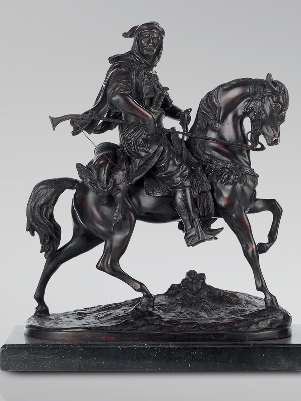 Итальянская бронзовая статуя Arabian horseman III фабрики Fonderia Artistica Ruocco