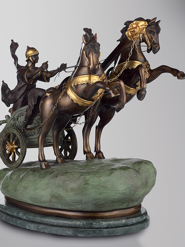 Итальянская бронзовая статуя Roman chariot I фабрики Fonderia Artistica Ruocco