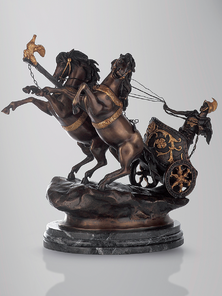 Итальянская бронзовая статуя Roman chariot фабрики Fonderia Artistica Ruocco
