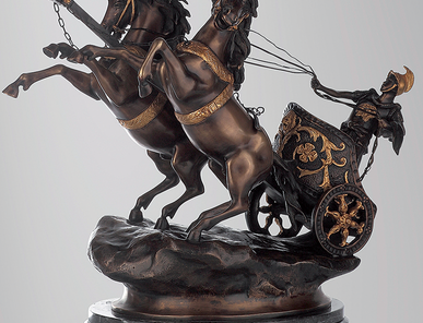 Итальянская бронзовая статуя Roman chariot фабрики Fonderia Artistica Ruocco