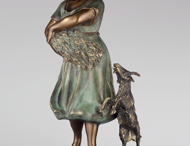 Итальянская бронзовая статуя Shepherdess фабрики Fonderia Artistica Ruocco