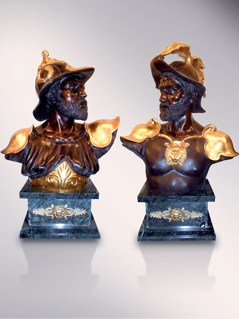 Итальянская бронзовая статуя Warriors busts фабрики Fonderia Artistica Ruocco