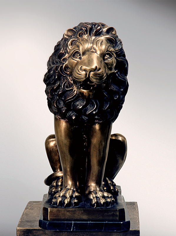Итальянская бронзовая статуя Sitted lion фабрики Fonderia Artistica Ruocco