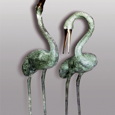 Итальянская бронзовая статуя Pair of Flamingos  фабрики Fonderia Artistica Ruocco