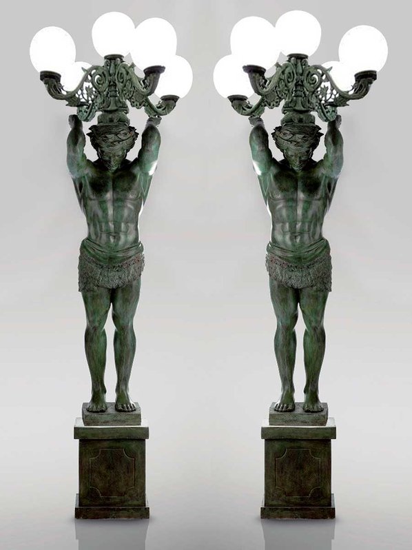 Итальянские бронзовые статуи Telamons фабрики Fonderia Artistica Ruocco