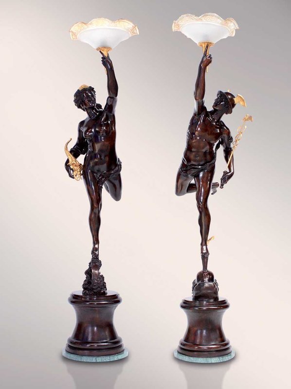 Итальянские бронзовые канделябры Venus with lamp фабрики Fonderia Artistica Ruocco