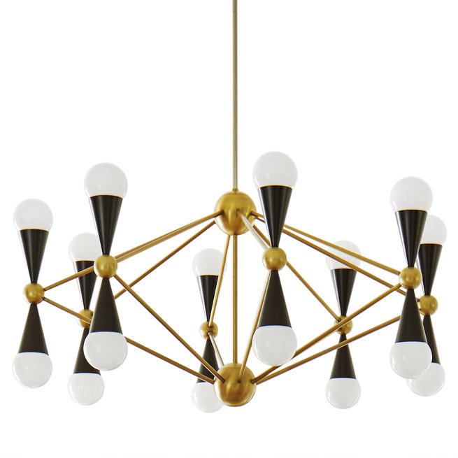 Люстра Caracas 16-Light Black фабрики JONATHAN ADLER