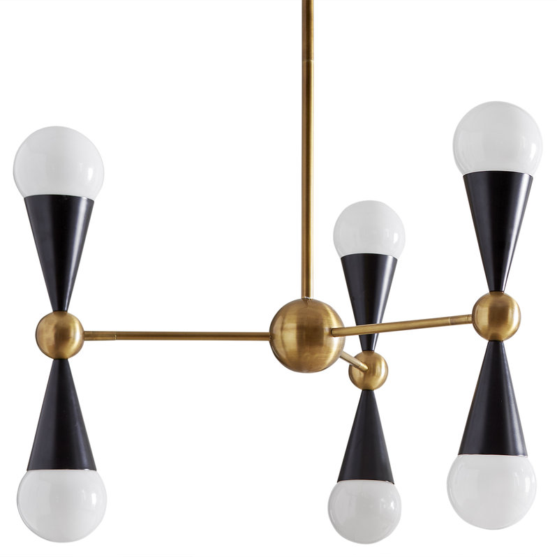 Люстра Caracas 6-Light Black фабрики JONATHAN ADLER