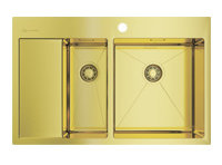 Мойка AKISAME 78-2LG-светлое золото чаша справа