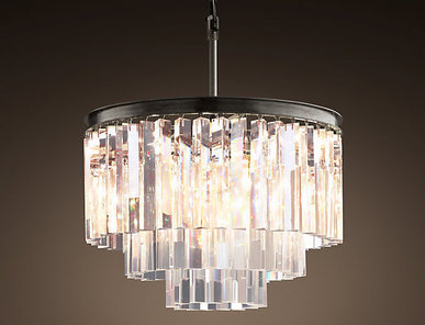 Люстра Odeon Clear Glass Hanging Chandelier 3 Rings фабрики Restoration Hardware