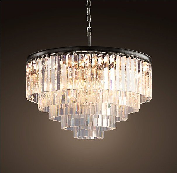 Люстра Odeon Clear Glass Hanging Chandelier 5 Rings фабрики Restoration Hardware