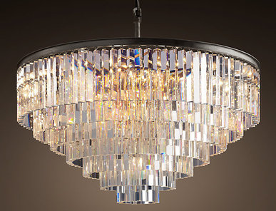 Люстра Odeon Clear Glass Hanging Chandelier 7 Rings фабрики Restoration Hardware