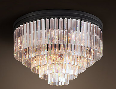 Люстра Odeon Clear Glass Ceiling Chandelier 5 Rings фабрики Restoration Hardware