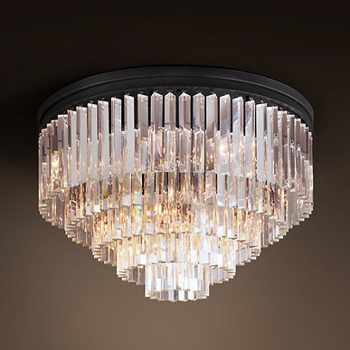 Люстра Odeon Clear Glass Ceiling Chandelier 5 Rings фабрики Restoration Hardware