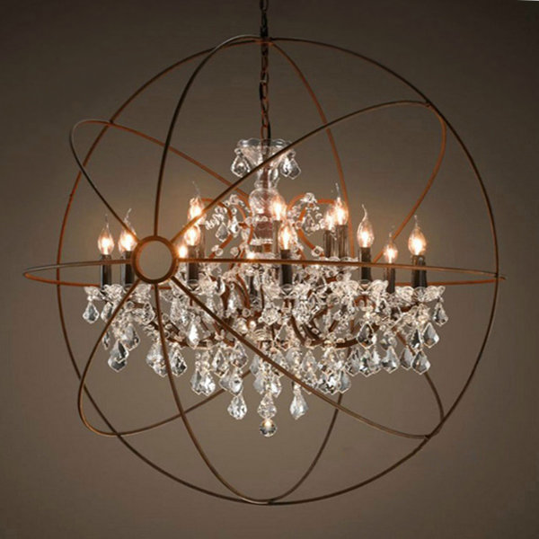 Люстра Loft Foucault's Crystal Chandelier 15 фабрики Restoration Hardware