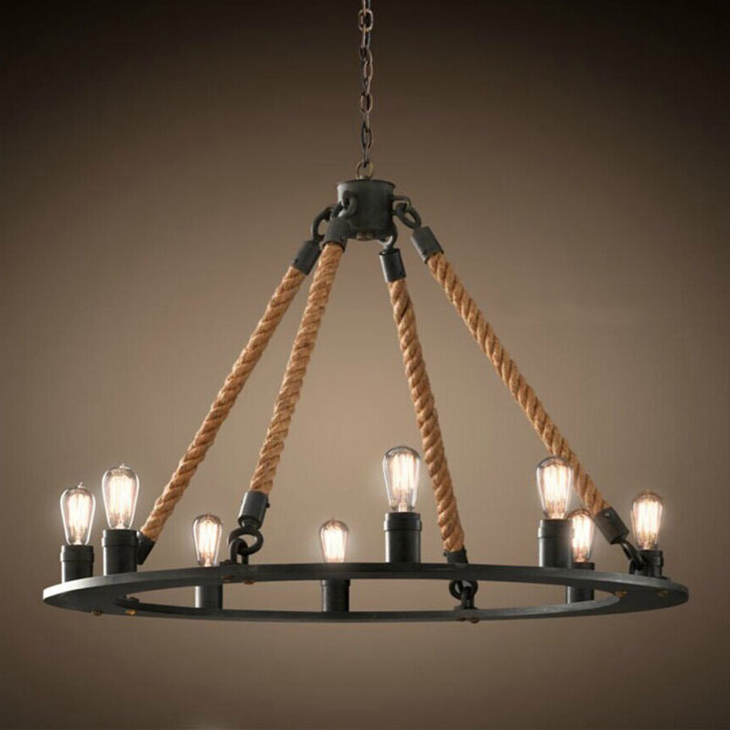 Люстра Loft Chandelier Old Castle Rope 12 фабрики Restoration Hardware