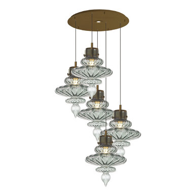 Люстра BASILICA ROUND 5 LIGHT ANTIQUE BRASS фабрики HEATHFIELD & CO