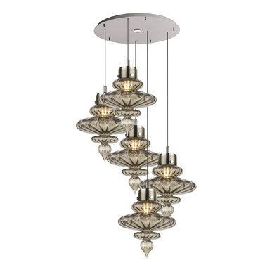 Люстра BASILICA ROUND 5 LIGHT NICKEL фабрики HEATHFIELD & CO