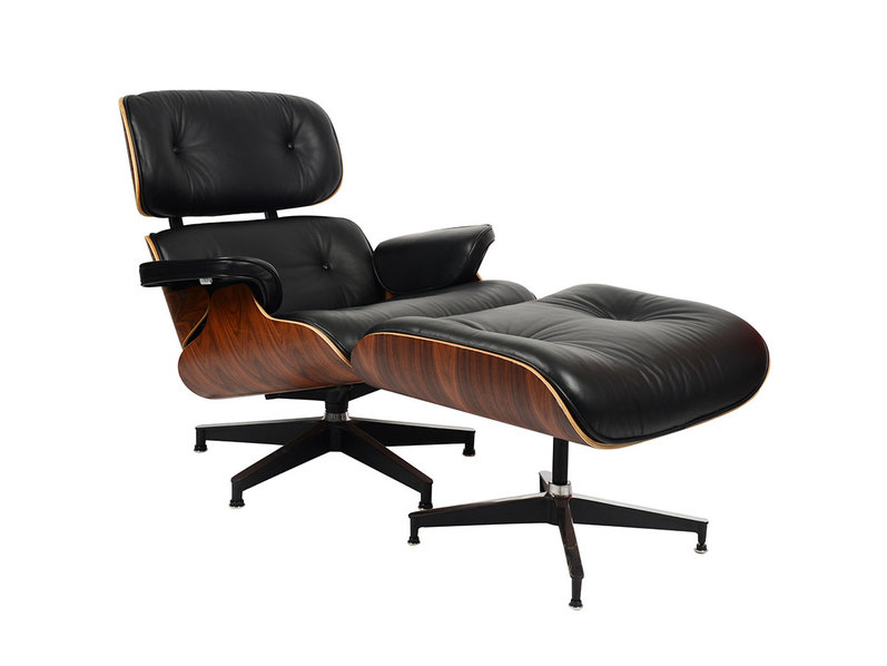 Кресло Eames Style Lounge Chair & Ottoman Black Premium U.S. Version от дизайнера CHARLES & RAY EAMES