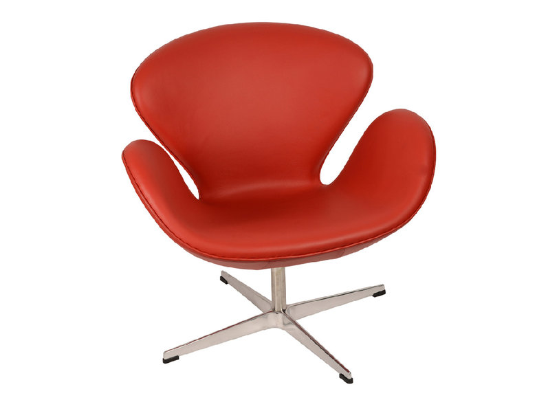 Кресло Style Swan Chair красная кожа от дизайнера Arne Jacobsen