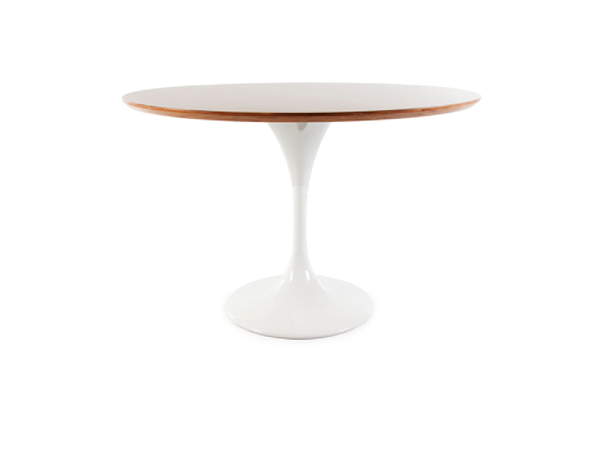 Стол Eero Saarinen Style Tulip Table MDF белый d100 глянцевый
