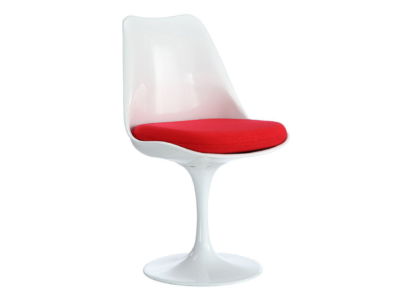 Стул Tulip Chair красная подушка от дизайнера EERO SAARINEN